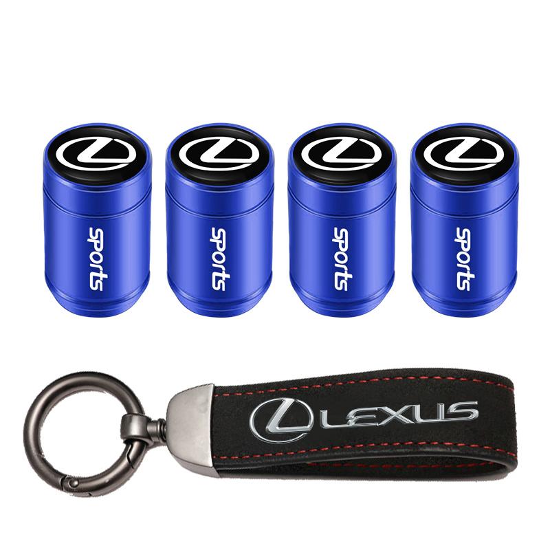 BJYL6 Interior Stickers Car Tire Wheel Valve Caps Cover Suede Car Key Chain Ring Keychain For Lexus RX330 IS250 Ct200h ES300h RX350 IS
