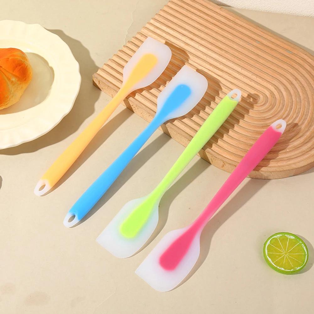 1Pc Baking Spatula Integrated High Temperature Cake Cream Silicone Spatula Translucent Head Spatula Baking Tools Kitchen Tools