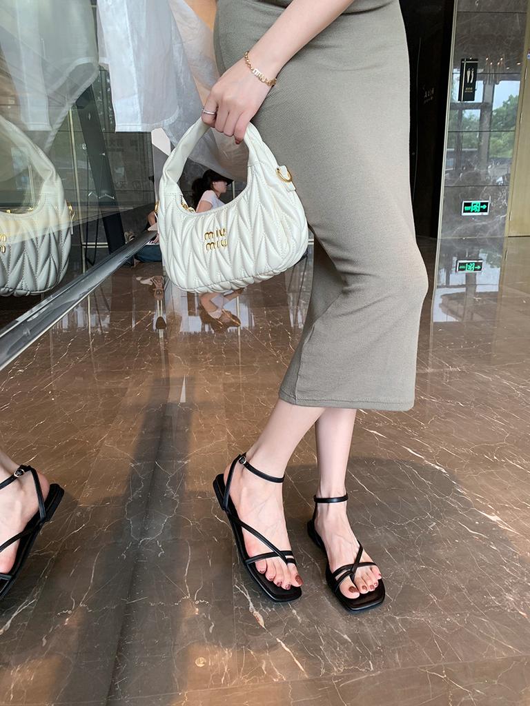 Grape mom studiolee fairy simple square head cross word with flat toe sandals women's summer