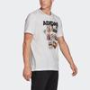 Adidas Спортивная футболка с круглым вырезом и коротким рукавом с принтом Doodle, мужские топы, белые FN1715