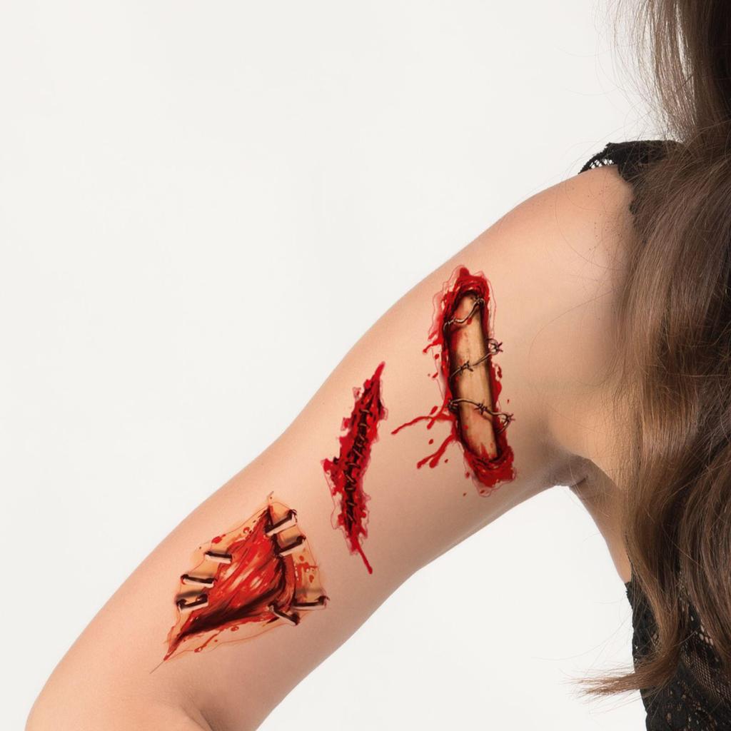 Waterproof Halloween Horror Scar & Face Tattoo Stickers