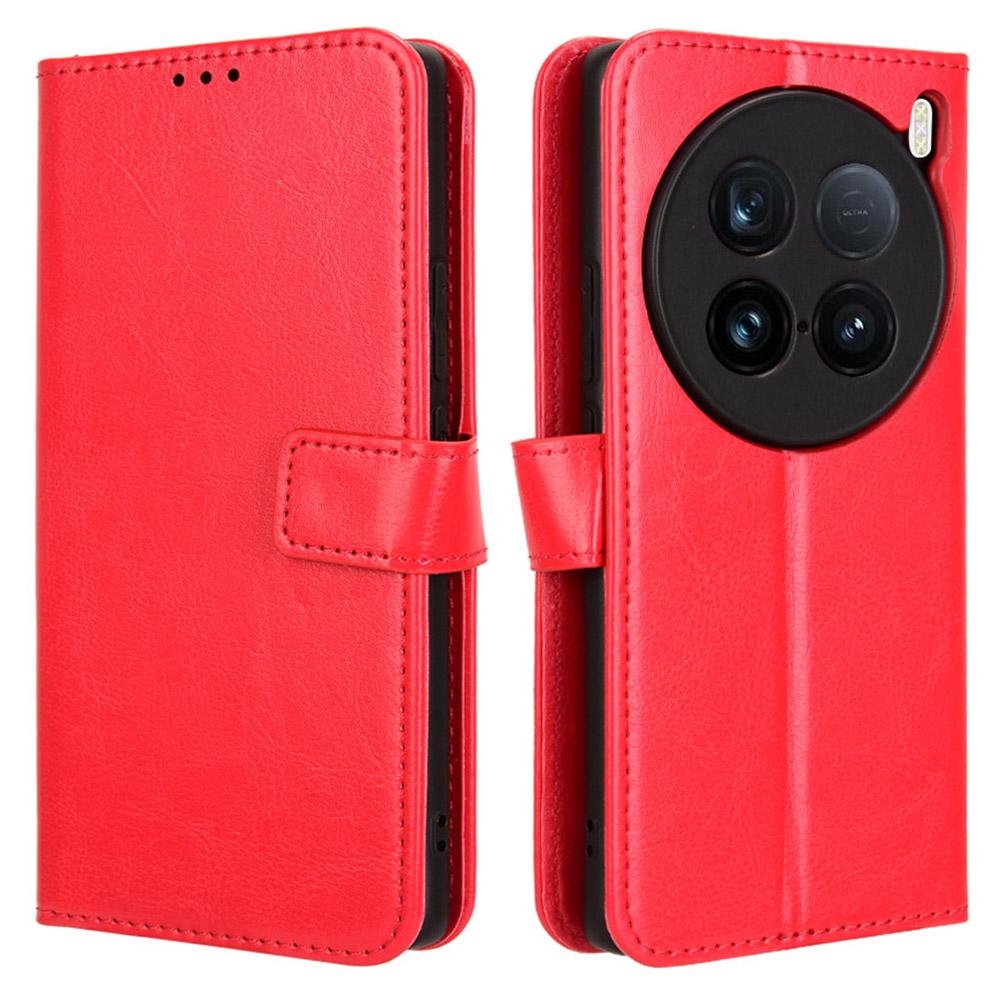 Для vivo X100 Ultra 5G Защитный чехол Кожаный кошелек Чехол для телефона Текстура Crazy Horse