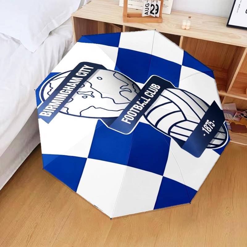 1PC Birming-ham Football Club Printed Umbrella Folding umbrella, automatic umbrella 8-Frame for Travel, camping Fan gifts Christmas Gifts