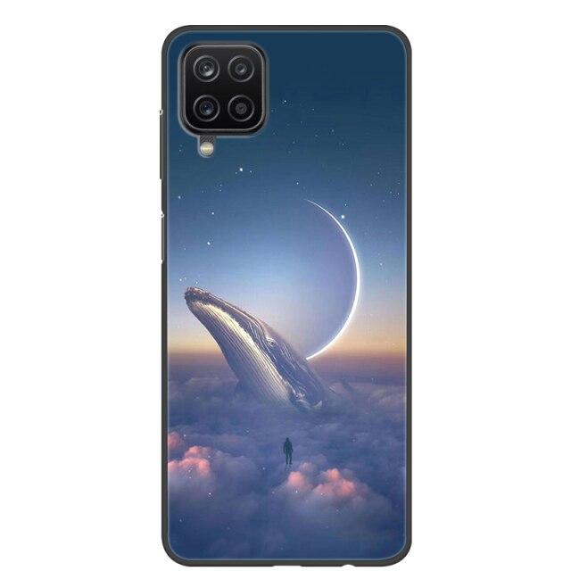 Чехол для Samsung A12, 2021, черные мягкие силиконовые чехлы из ТПУ для телефонов Samsung Galaxy A12 M12, чехол с крутым дизайном, чехол-бампер A 12