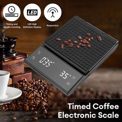 Кухонные весы для кофе с таймером, цифровые многофункциональные весы 3 кг/0,1 г, ЖК-дисплей, капельный эспрессо, электронные весы