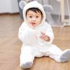 Winter Childrens Thickened Bodysuit Baby Clothes Warm Hooded Fleece Jumpsuit
