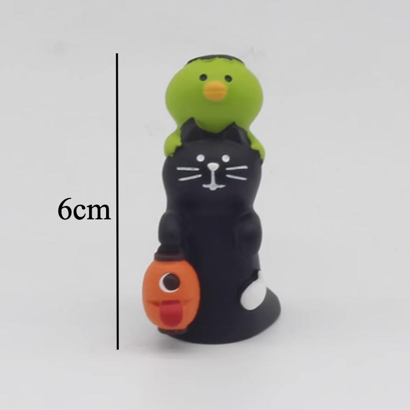Cute Cat Halloween Concert Miniatures Funny Ghost Figurines Kawaii Shiba Vampire Magic Pumpkin Miniatures DIY Home Decoration