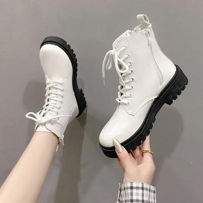 Женская обувь 2024 года, брендовые женские ботильоны, классические современные ботинки, женские с круглым носком, со шнуровкой спереди, среднего каблука, женские туфли больших размеров