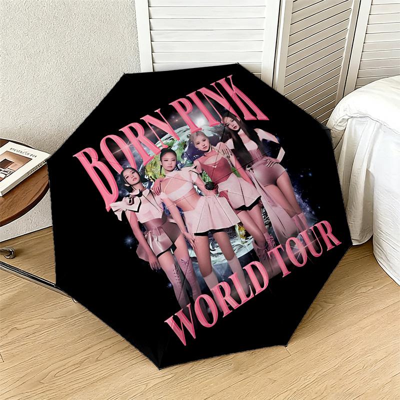 Born Pink Tour 8 Ribs 3Fold Black Glue Uv Protection Umbrella Sun Protection Rainproof Compact Folding Umbrella For Travel Daily Use C923776