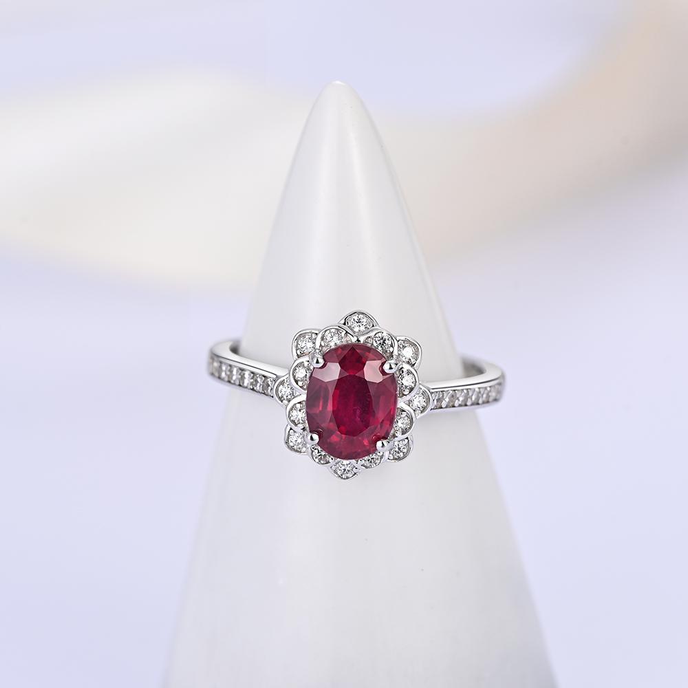 Natural Filled Ruby Jewelry Set July Birthstone 925 Silver Ring Earrings Necklace for Women Wedding Banquet Gifts Rare Precious