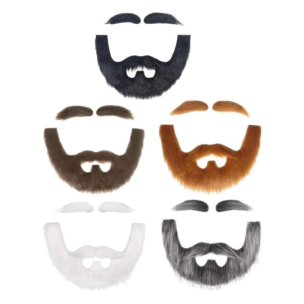 Realistic Fake Eyebrow Self Adhesive Cosplay Beard Props Fake Mustache Halloween