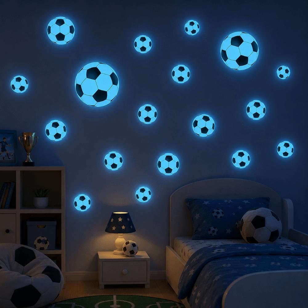 Luminous Glow in The Dark Football Decals Creative Luminous Football Sticker Wall Decor