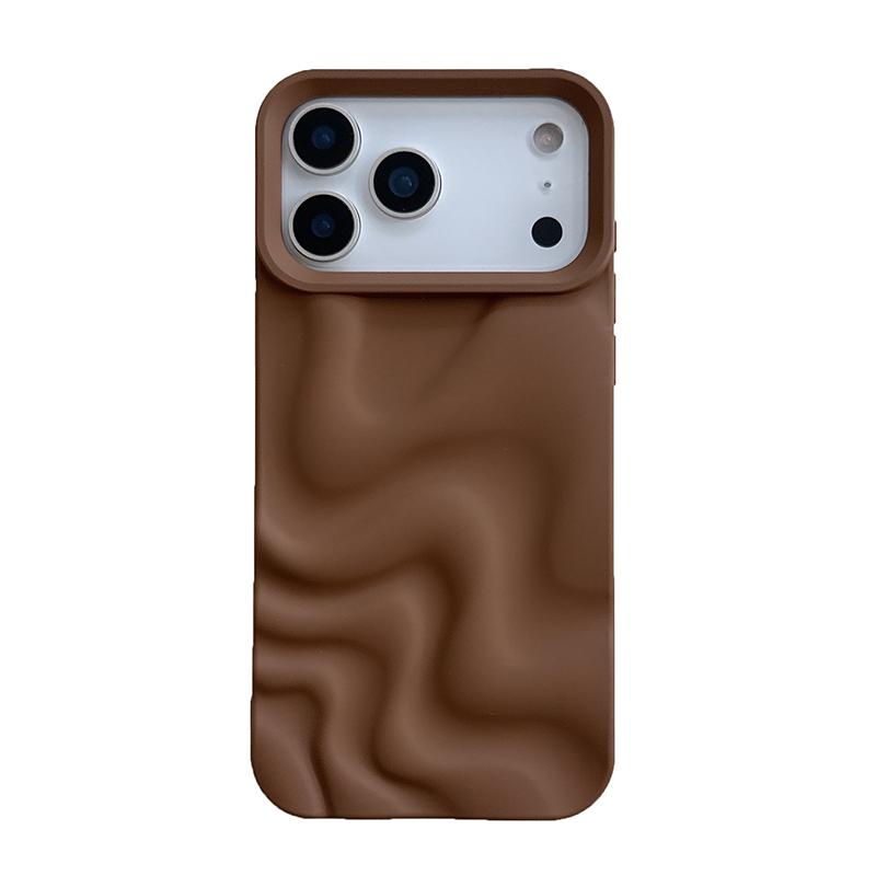 Простой Оранжевый Неправильный Волнистый Чехол Для Телефона Для Для Iphone 17 Pro Max Air 16 1 14 13 12 11 Мягкая Матовая Задняя Крышка из ТПУ