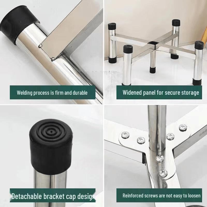 Heavy-Duty 304 Stainless Steel Kitchen Barrel Stand
