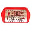 [A3342] - Small Red Brown 'Chalet' Melamine Tray - 21x14 Cm