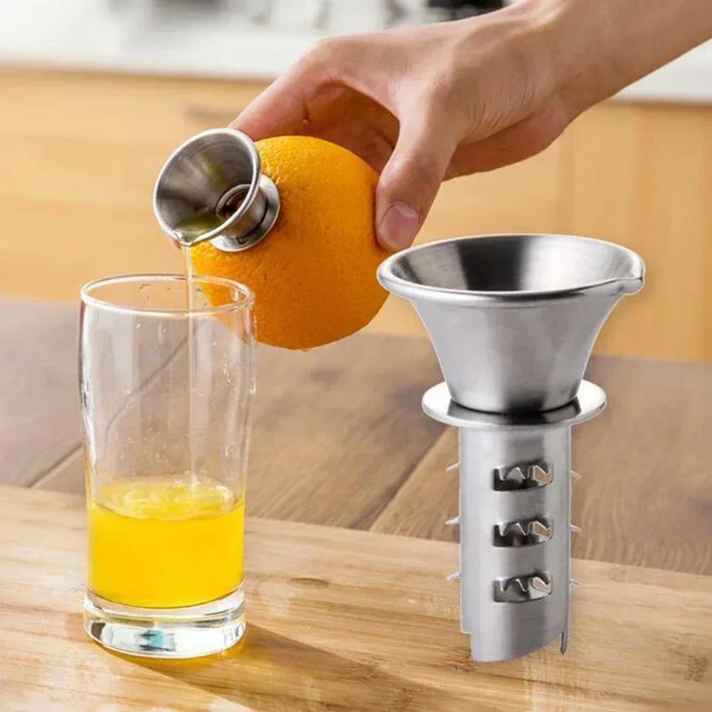 1pc Stainless Steel Lemon Squeezer Pourer Screw Manual Orange Limes Citrus Juicer Squeeze Home Kitchen Gadgets
