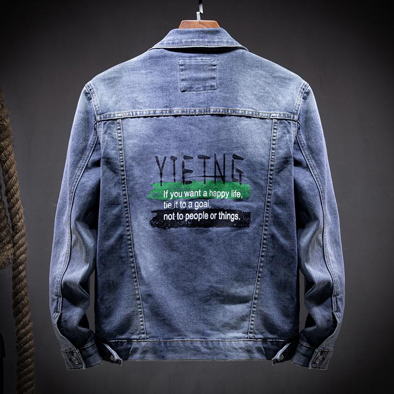 Мужское пальто на весну и осень, корейская версия джинсовой одежды, повседневная осенняя куртка