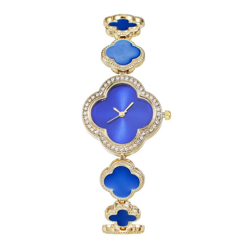 Модные часы-браслет с лепестками и клевером для женщин, кварцевые, оптом от производителя