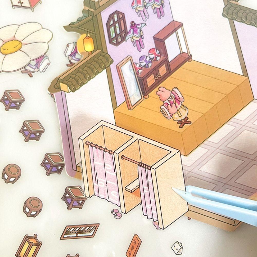 Сделай сам Визуальная наклейка для укладки Трехмерные ландшафтные наклейки Миниатюрная сцена 3D-наклейки