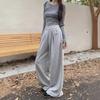 Женские повседневные брюки с широкими штанинами и эластичным поясом: Свободный крой, длина до пола, спортивные брюки для ранней осени