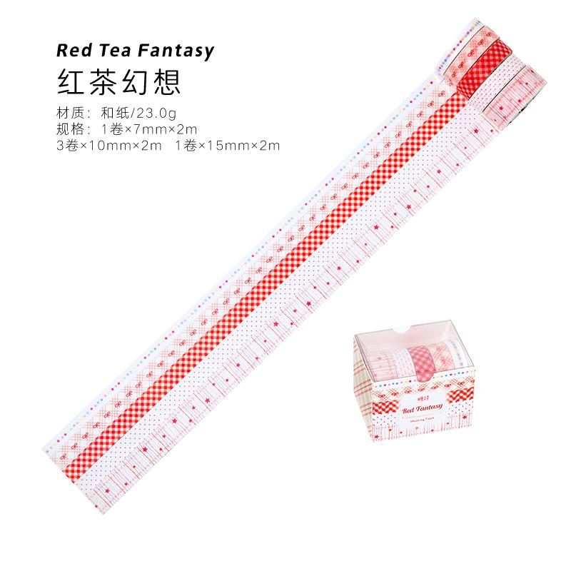 5roll/set Cute Colorful Basis Decoration Tape Planner Handbook DIY Scrapbooking Journal Collage Material Washi Tape