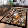 Deer Collage Area Rug for Living Room Decor  Wildlife Art Carpet with Nature Theme,Soft  Durable Floor Mat Skid resistant carpet
