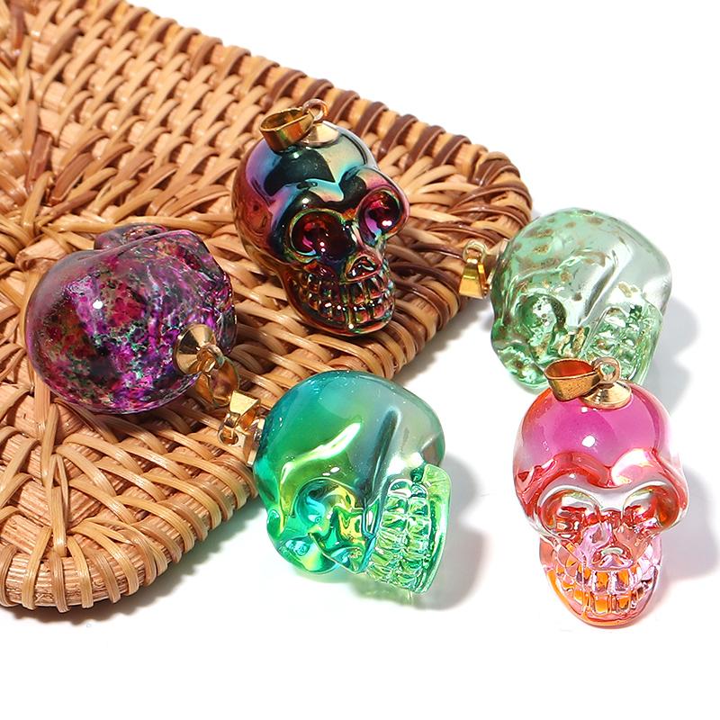 2025 New Punk Skull Pendants Lampwork Charm Pendants for Jewelry Making Skeleton Pendant DIY Necklace Christmas Gift Wholesale