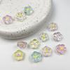 5Pcs Charm Candy Color Transparent Enamel Flower Beads for Kids Girls DIY Jewelry Accessories