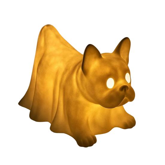 Halloween Ghost Dog Night Lamp Glowing Dachshund Pug French Bulldog Resin Statue Figurine Holiday Party Home Office Bedroom Decorative Lamp Dog Lovers