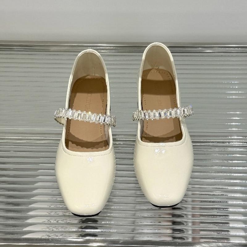 Модные лаконичные туфли-лодочки из искусственной ПУ кожи на низком каблуке для женщин, блестящие с кристаллами, на мягкой подошве, нескользящие лоферы, летние легкие туфли на платформе с квадратным носком для офиса