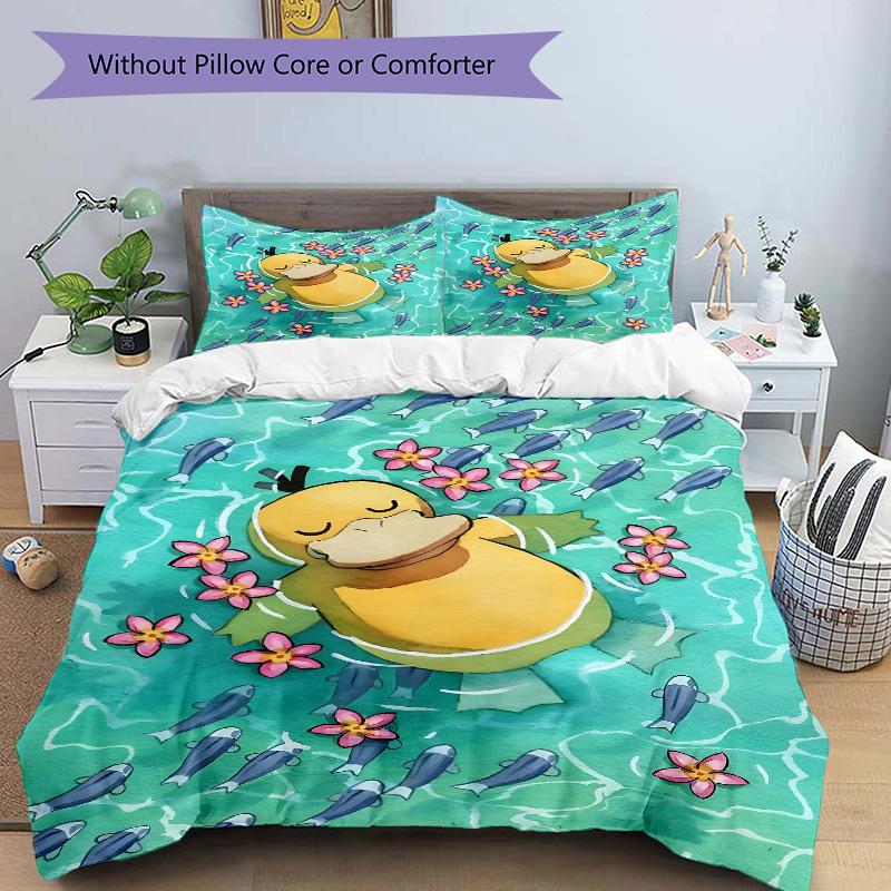 3pcs Pikachu Duvet Cover Set, Includes 1 Duvet Cover and 1/2 Pillowcases (No Insert) yy251104229