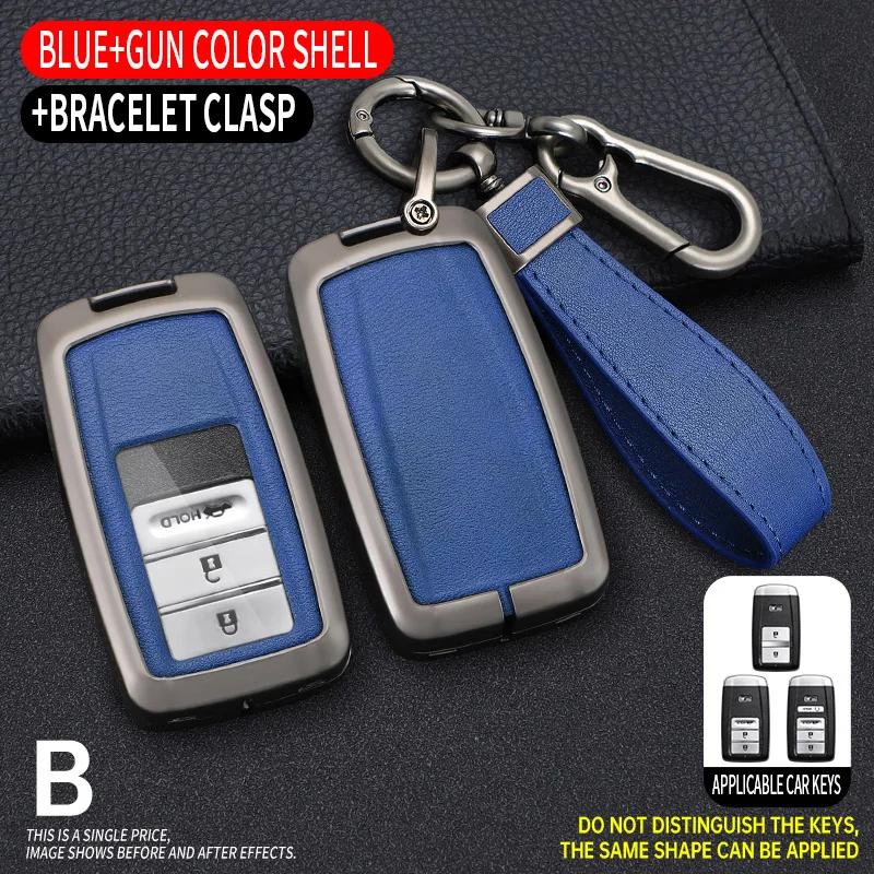 Zinc Alloy +Leather Car Key Case Cover Shell Fob For Honda Acura RLX MDX CDX TLX-L NSX RDX Holder Auto Car Keychain Accessories CC88