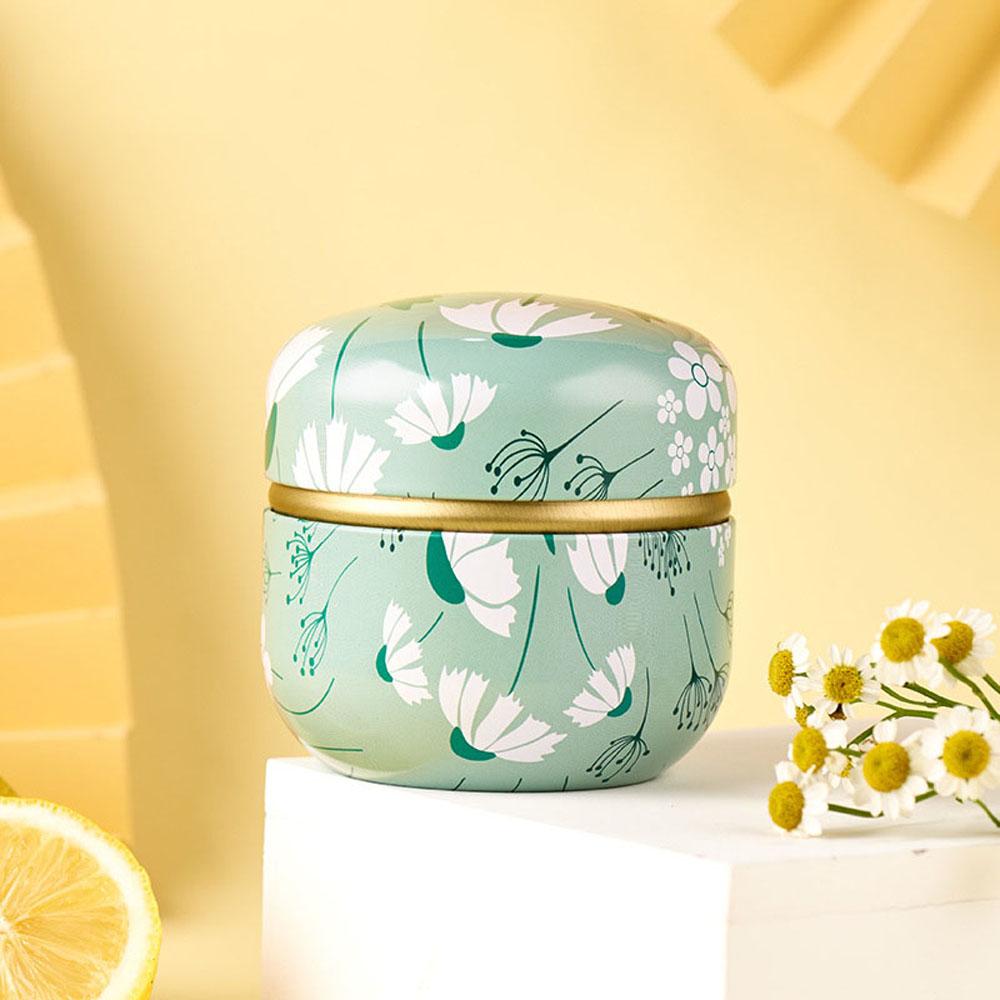 Japanese Style Flower Portable Mini Small Snacks Candy Tin Plate Canister Tea Cans Containers Packaging Box Storage Box