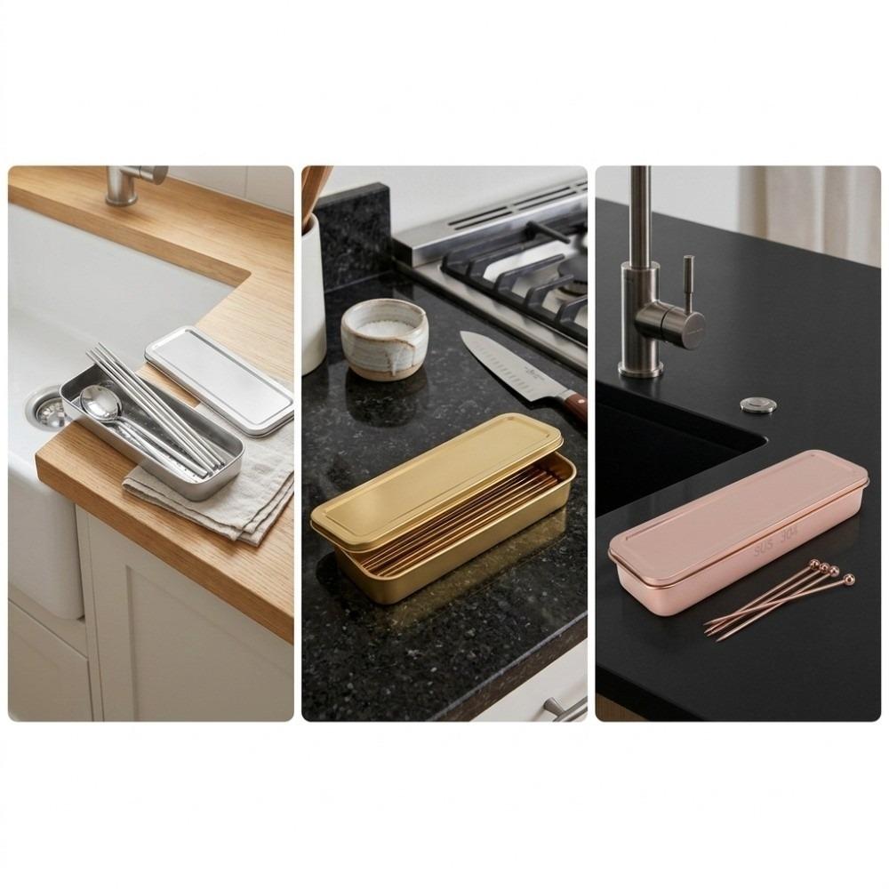 Hollow Drainage Hole Chopstick Storage Box Travel Storage Container Tableware Draining