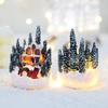 Christmas House Ornament Micro Landscape with LED Light Resin House Create Atmosphere Resort Decoration for Xmas