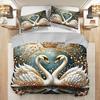Crown Swan Gemstone Duvet Cover Set High-Definition Print 1 Duvet Cover + 2 Pillowcases Inserts For Home And Dorm