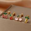 Fashion Stainless Steel Mini Zirconia Stud Earrings For Women Luxury Cute Fruits Helix Tragus Piercing Earrings Party Jewelry