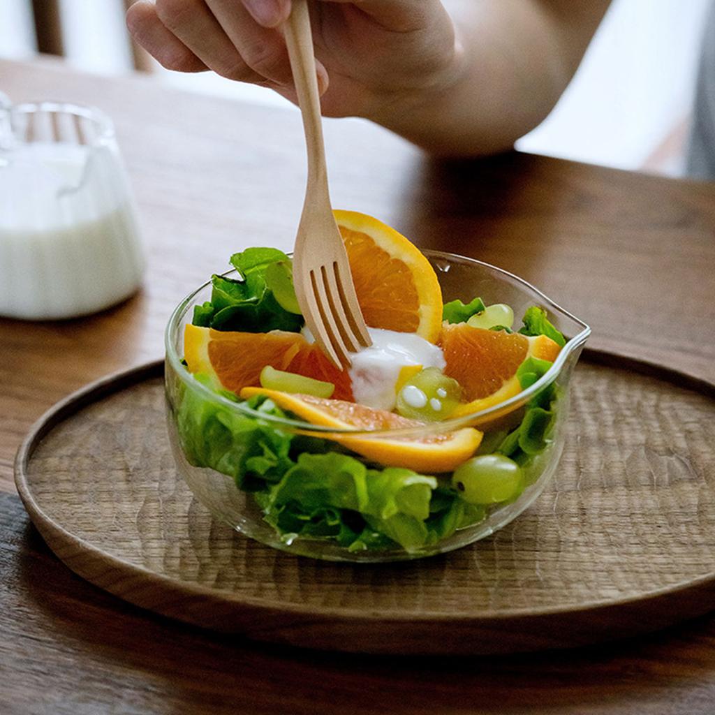 Heat Resistant Glass Mixing Bowl 350/600ml Salad Bowl with Drainage Nozzle Milk Coffee Cup Food Container Enduring