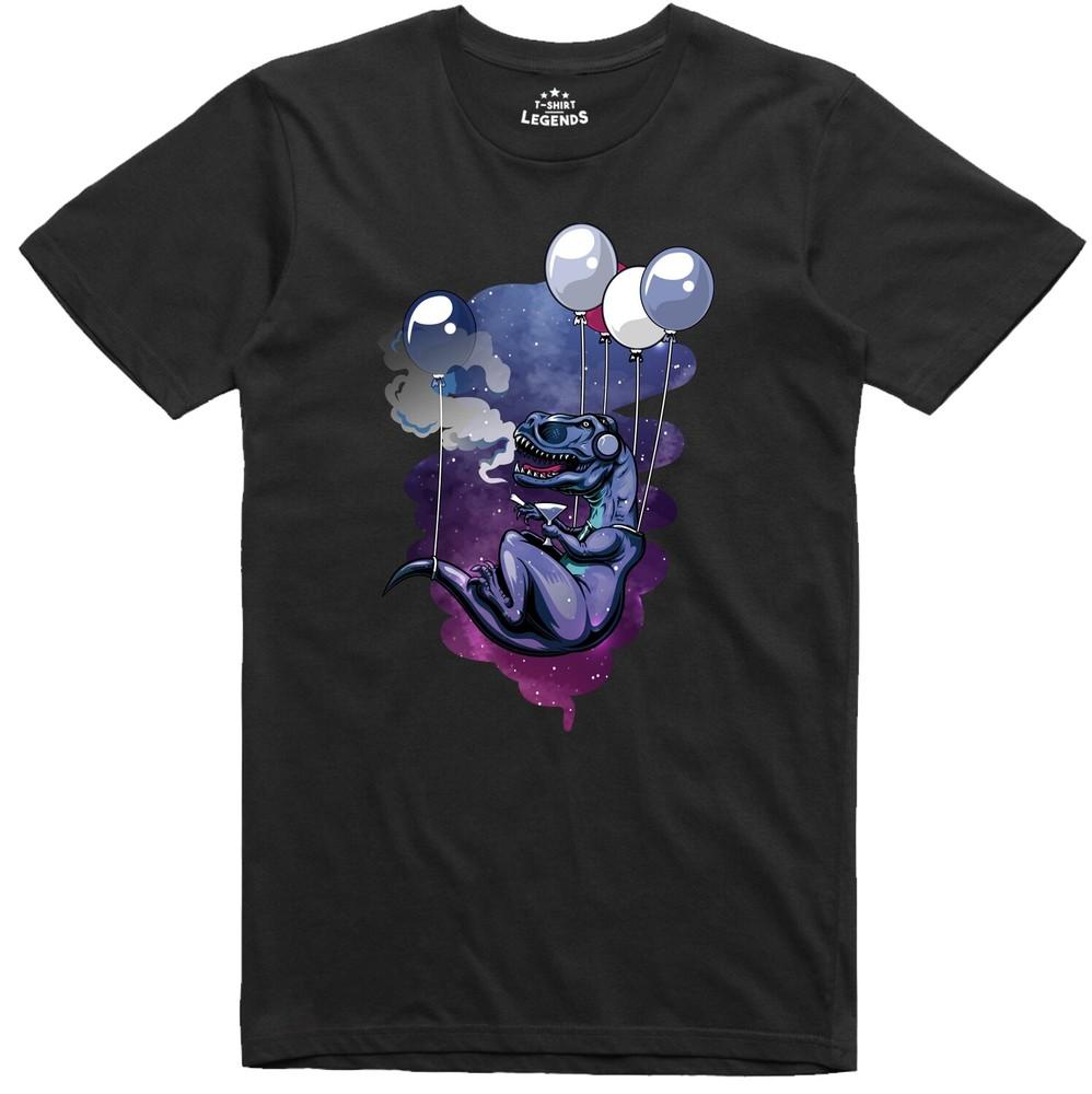 Funny Mens T Shirt Fantasy Art T Rex Balloon Regular Fit Tee