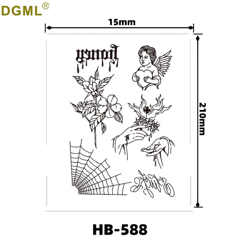 Kirin Lion Fox Totem Flower Tattoo Sticker – Waterproof & Customizable Realistic Design