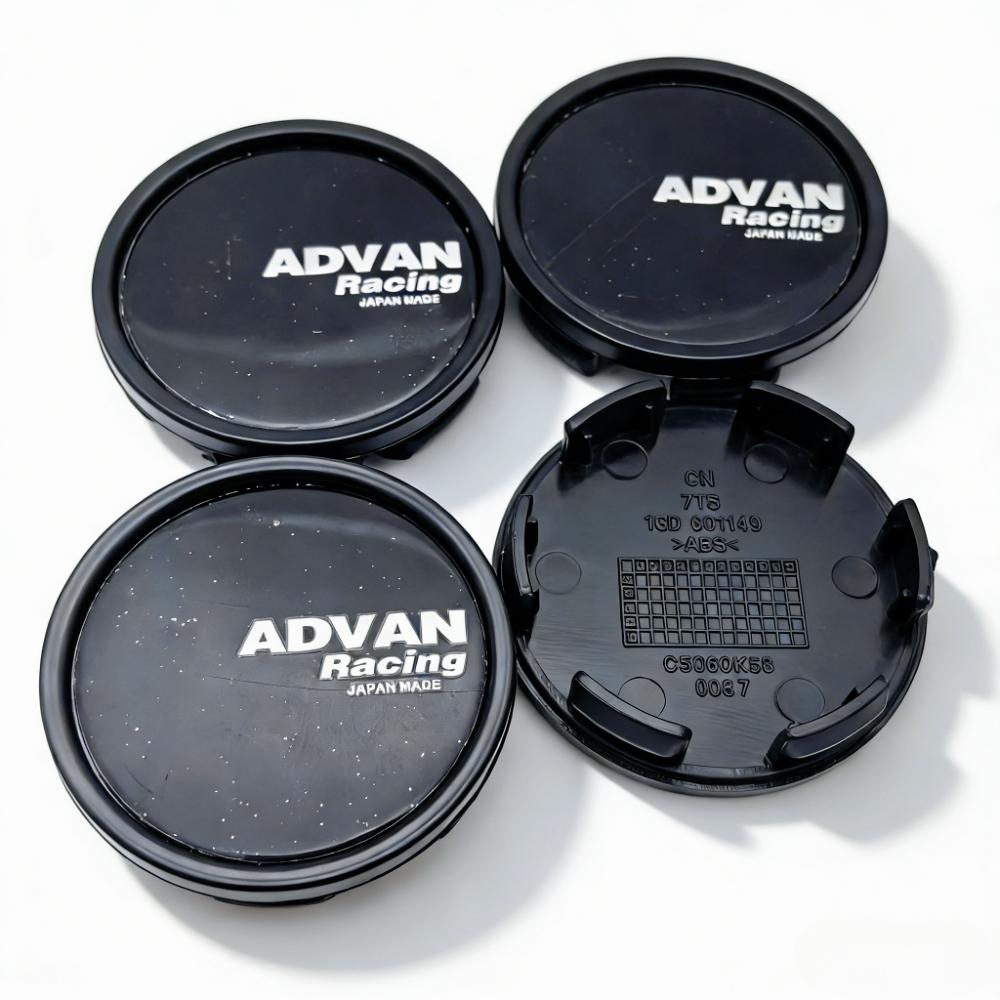 4pcs Advan Racing Logo Emblem Car Wheel Center Caps 58MM Clip 53MM Wheels Hub Cap Rim Hubcaps Dust Cover Replace Car Accessories
