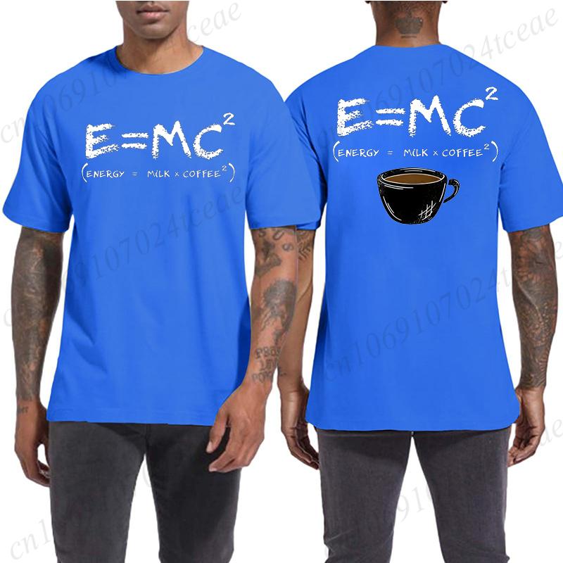 Formula Science Coffee E MC Equation Funny T-Shirt Harajuku Tee Shirt Men Brand T-shirt Man Shirt Summer Tees Men O-neck Tops