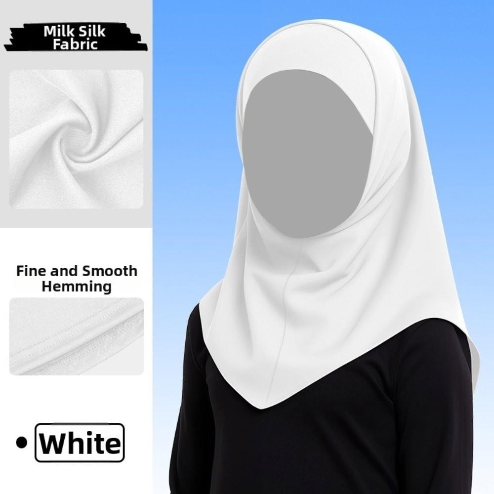 Solid Color Hijab Scarf Ice Silk Sun Protection Headscarf Fashion Kids Hijab Summer