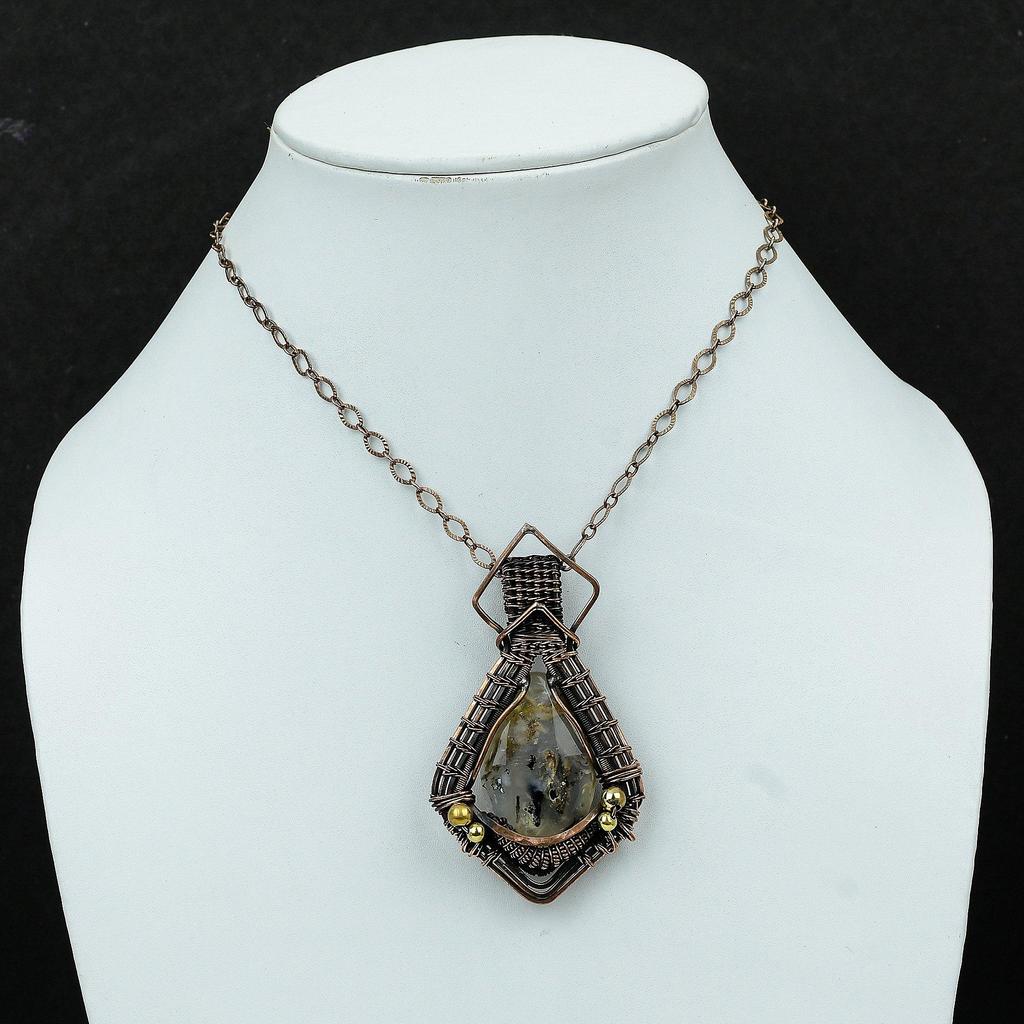 Кулон с агатом, медная проволока, кулон, антикварные ювелирные изделия ручной работы, новый кулон, медная проволока, драгоценный камень, ювелирный подарок для мамы