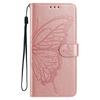 For iPhone 14 Pro Case Butterfly Imprinted Wallet Stand PU Leather Flip Phone Cover with Strap
