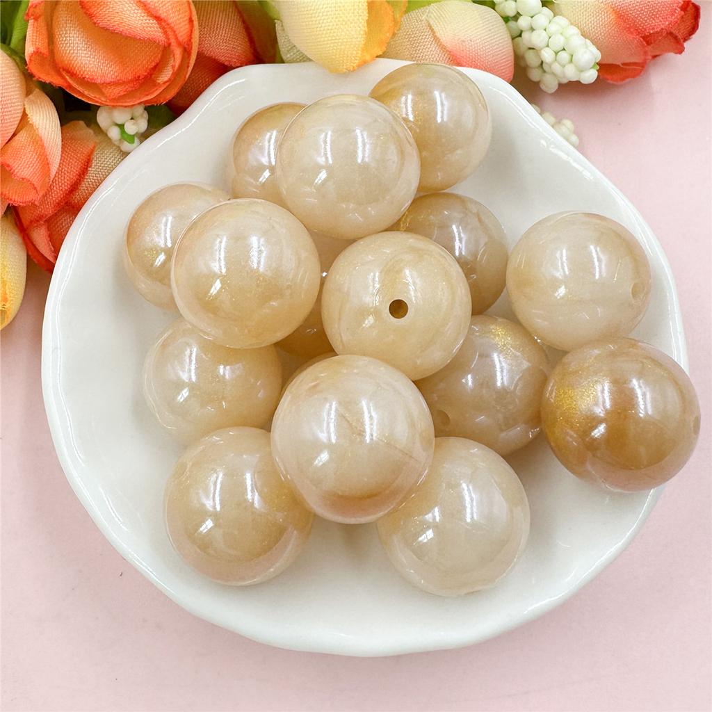 Высококачественные круглые 20 шт. материалы из бисера для изготовления браслетов и сережек акриловые ювелирные изделия глазурованный золотой порошок DIY ювелирные аксессуары свободные бусины 16 мм