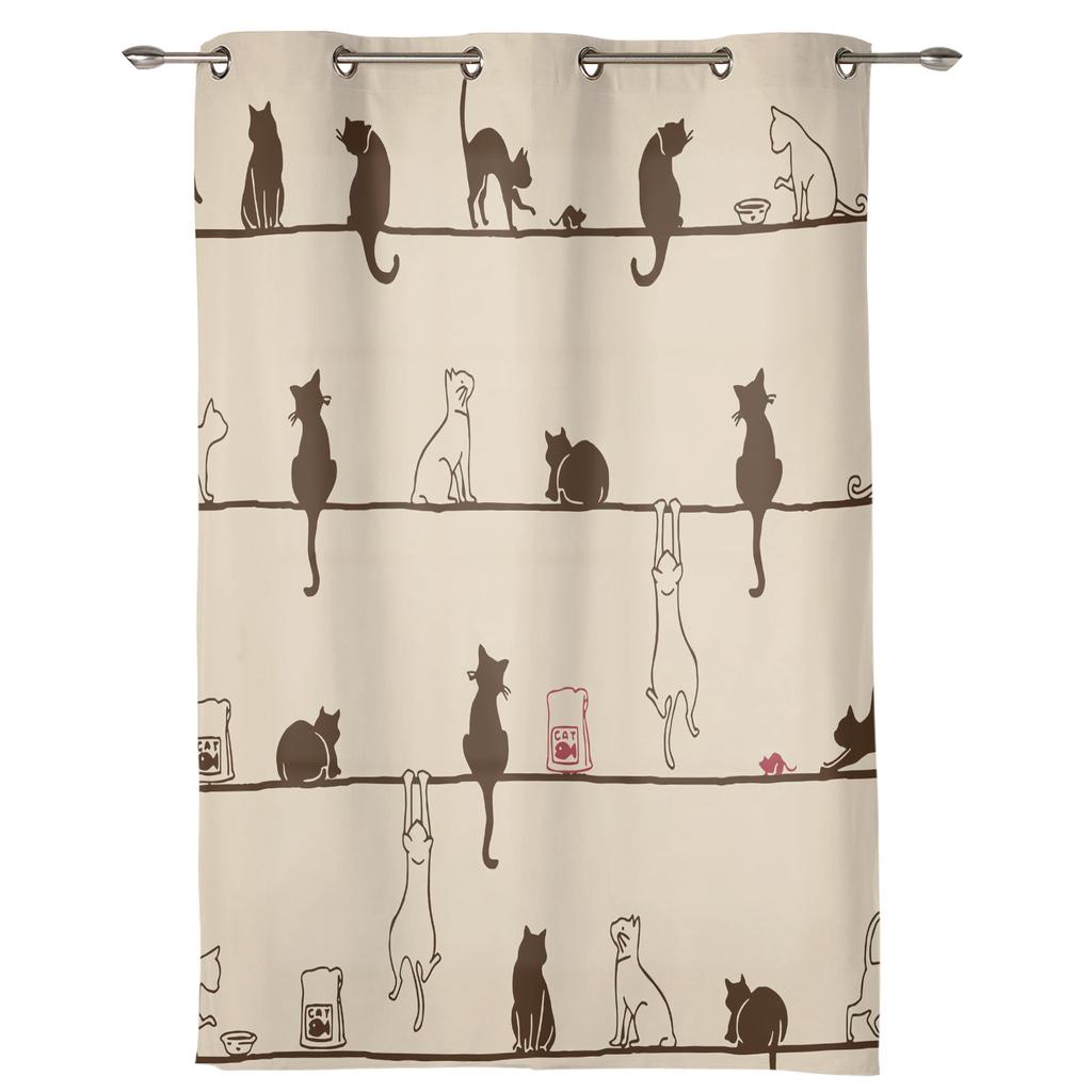 Шторы из мультяшного кота и мышки для спальни, гостиной, кухни, детской комнаты, оконные занавески, современный домашний декор