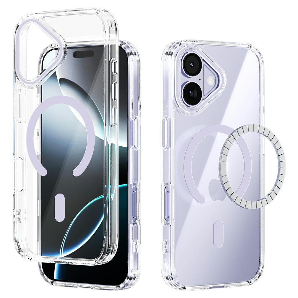 Чехол для iPhone 17, совместимый с MagSafe, прозрачная задняя крышка для телефона из ТПУ и ПК, устойчивая к царапинам