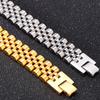 15 мм шириной 7/8/9 дюймов длиной браслет в стиле цепочки для часов для мужчин золотой цвет нержавеющая сталь мужской браслет ювелирные изделия для мальчиков аксессуары