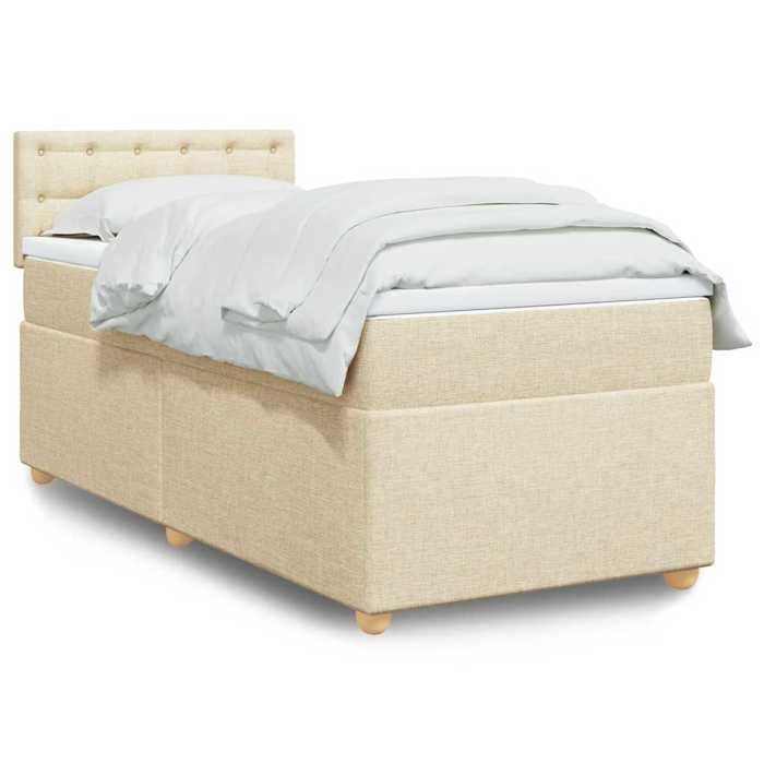 Maison Exclusive - Sommier à lattes de lit avec matelas Crème 80x200 cm Tissu